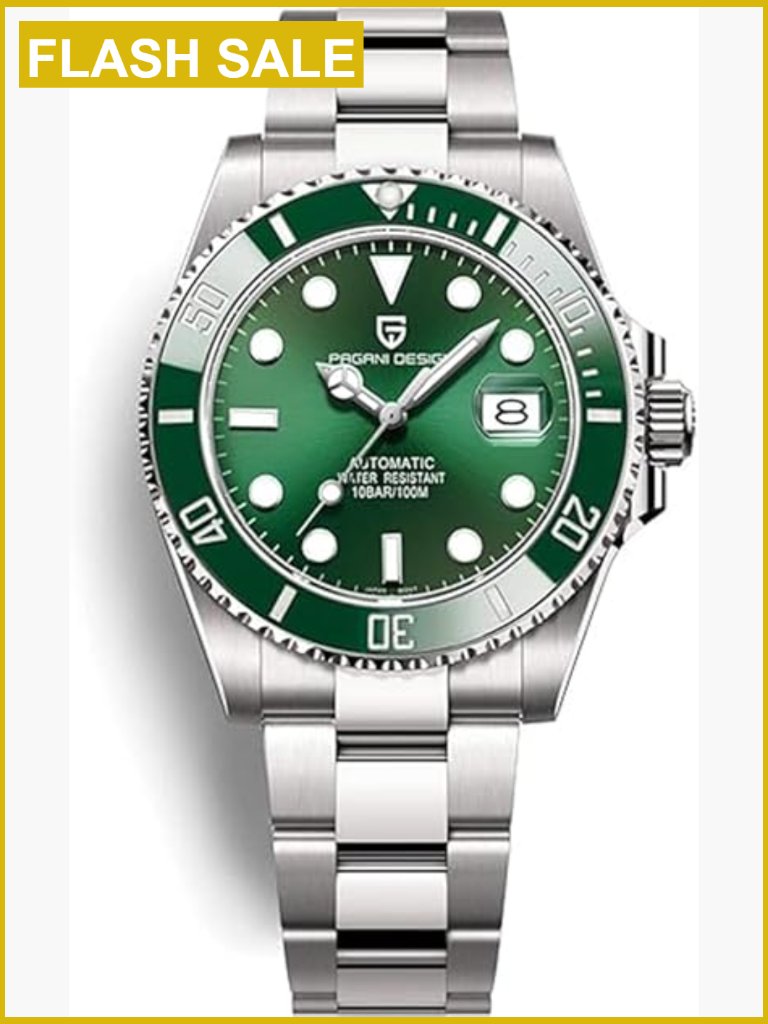 Mens Automatic Watch Stainless Steel Ceramic Bezel Sapphire Glass Water